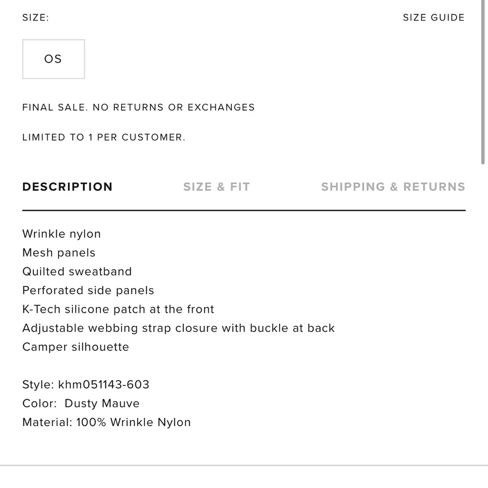 Kith Panelled Griffey Camper Hat - Dusty Mauve - Picture 11 of 11